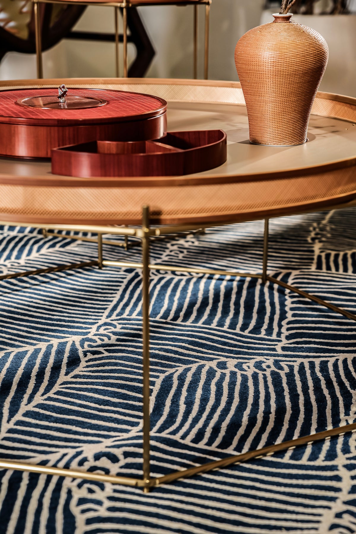 Handmade Wool Tibetan Rug with Mountain and River Pattern