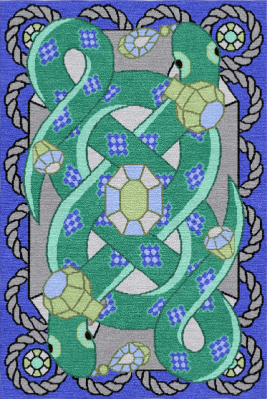 Handwoven Wool Tibetan Rug