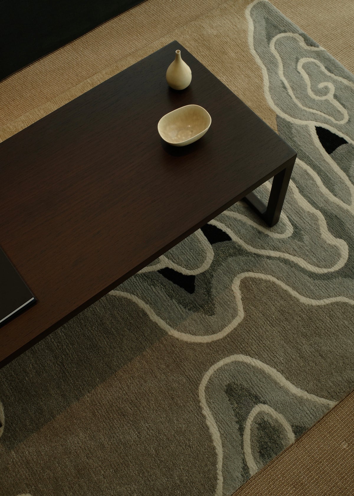 Handwoven Wool Tibetan Rug-Auspicious Cloud Motif