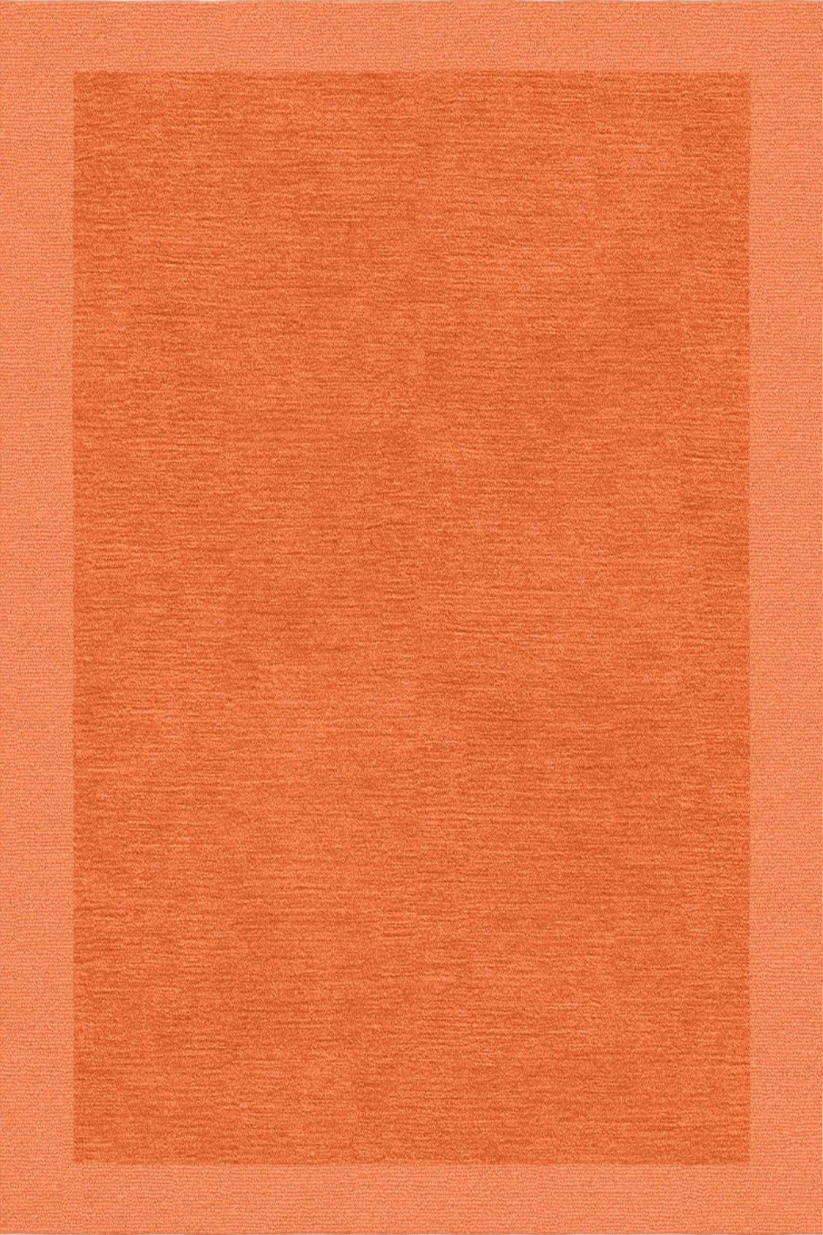 Handmade Wool Tibetan Rug with Burnt‑Orange Pattern