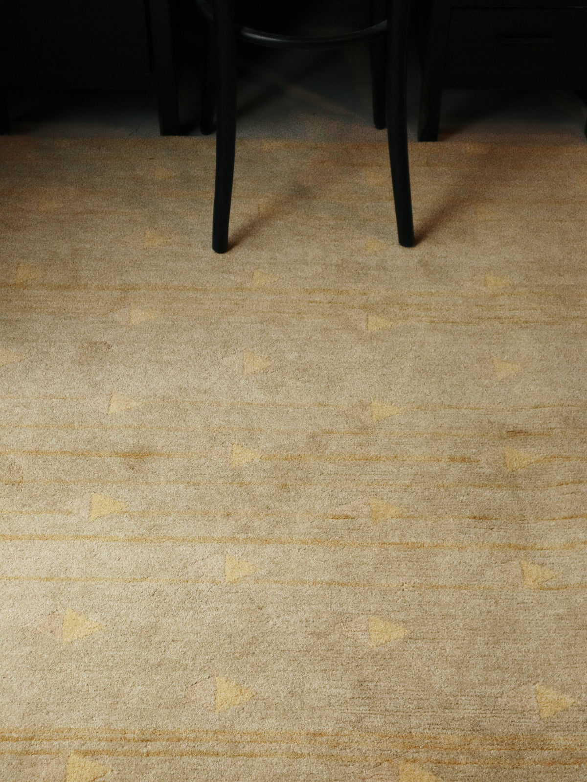 Handmade Wool Tibetan Rug with Sand-Gold Pattern