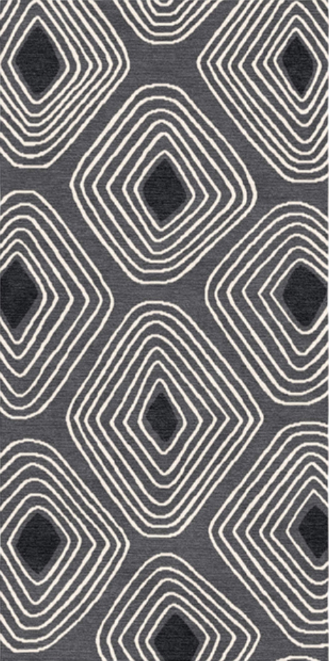 Handmade Wool Tibetan Rug with Rock Pattern