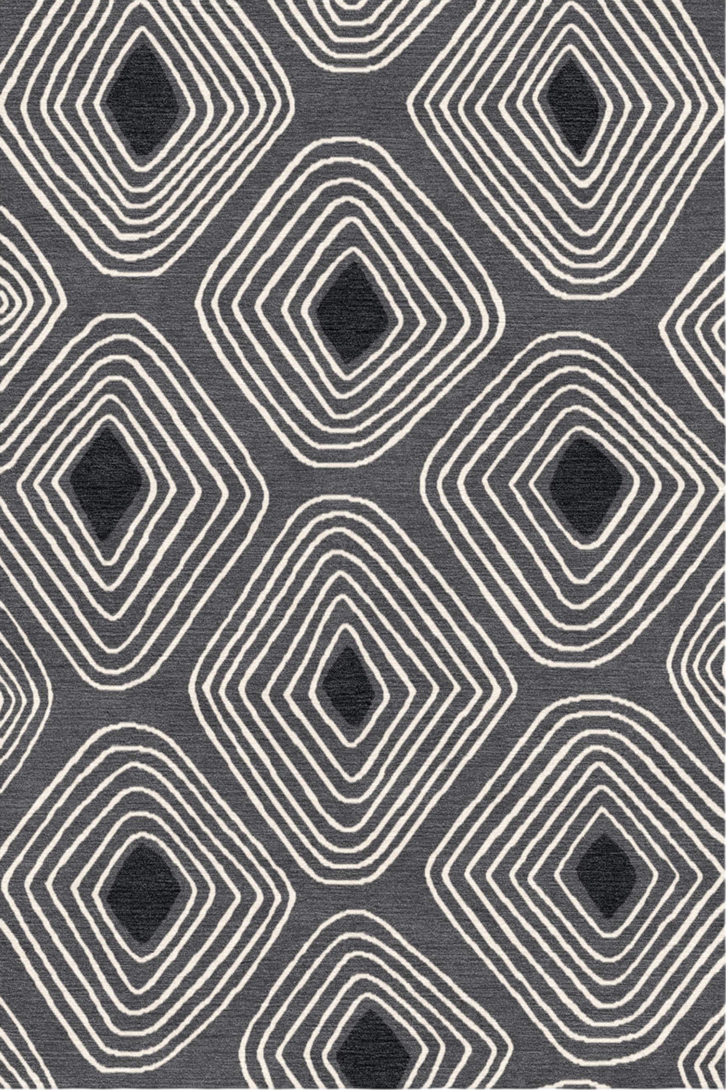 Handmade Wool Tibetan Rug with Rock Pattern