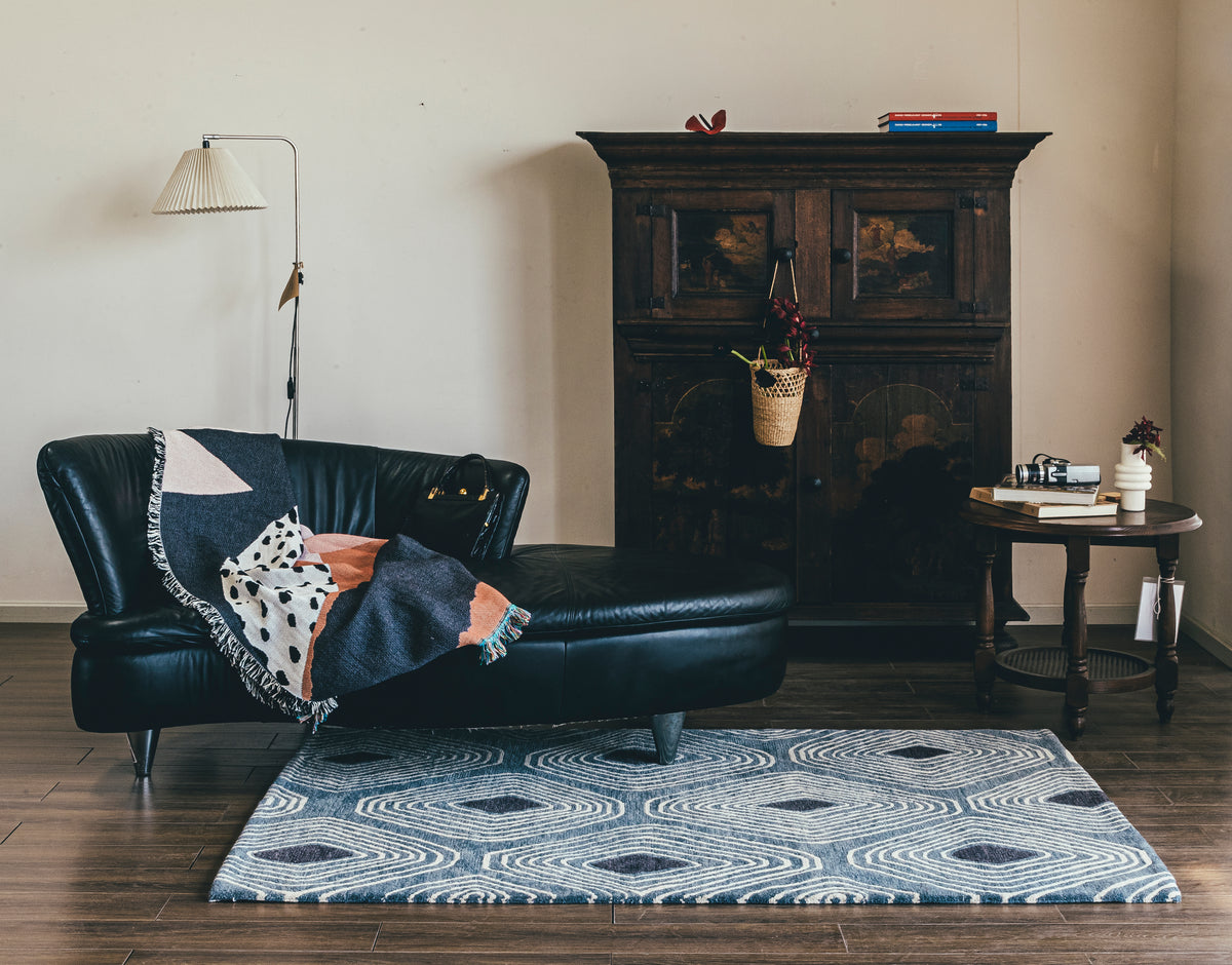 Handmade Wool Tibetan Rug with Rock Pattern