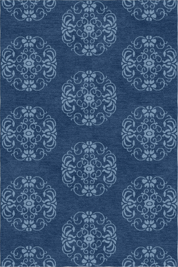 Handmade Wool Tibetan Rug with Ornate Splendid Brocade Pattern