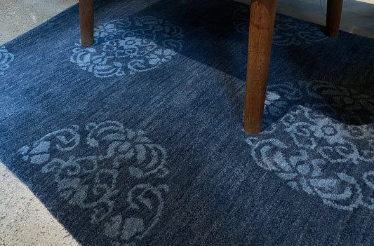 Handmade Wool Tibetan Rug with Ornate Splendid Brocade Pattern