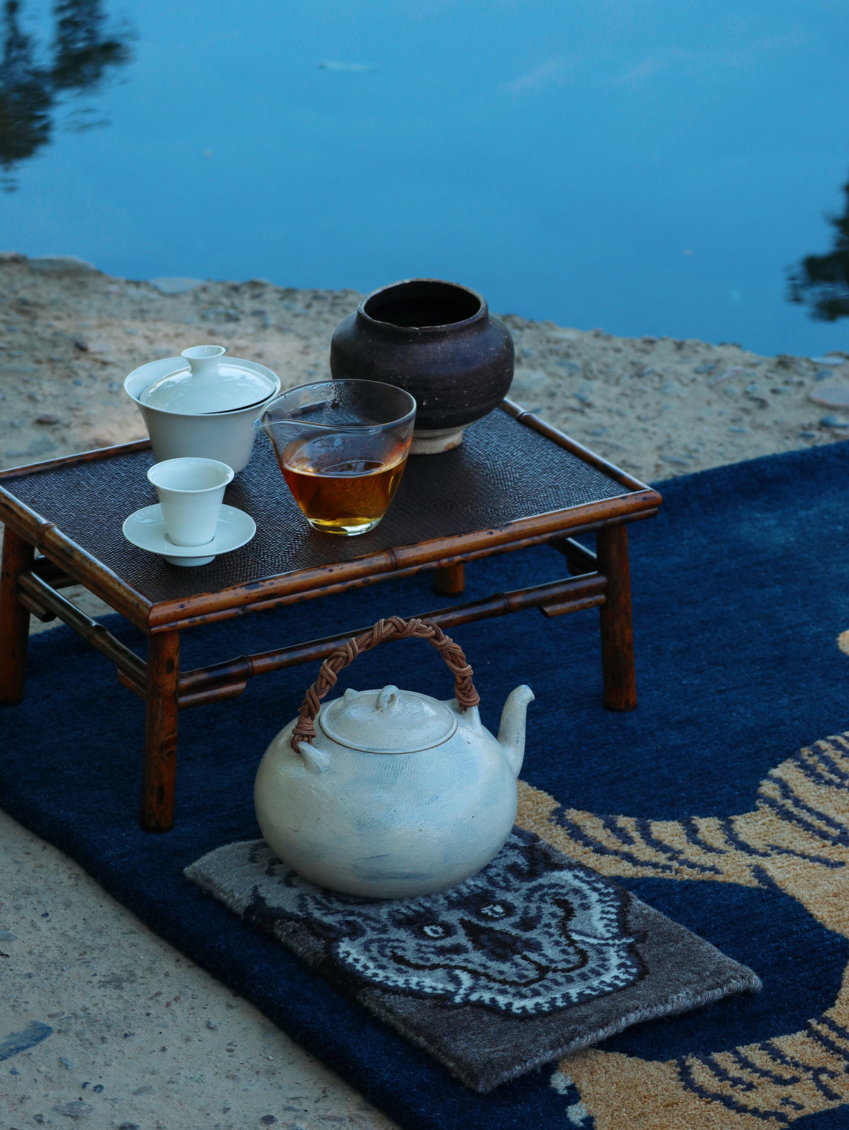 Handmade Wool Tibetan Coaster with Tiger Tea Talisman Pattern
