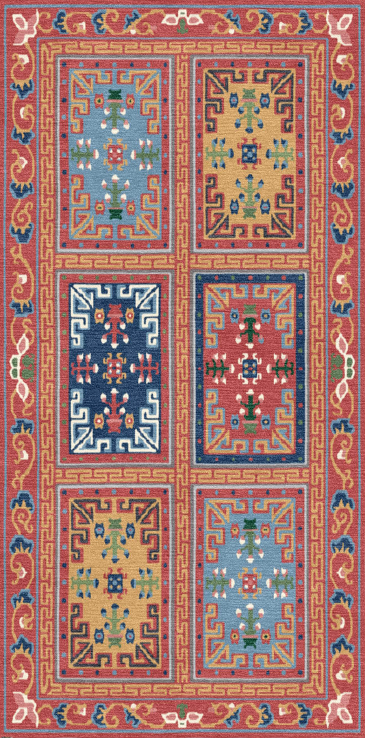 Handwoven Wool Tibetan Rug - Tibetan cabinet