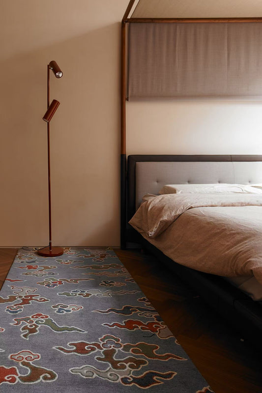 Handmade Wool Tibetan Rug with Auspicious Cloud Pattern