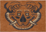 Handwoven Wool Tibetan Rug Tea Coaster - Tiger Motif