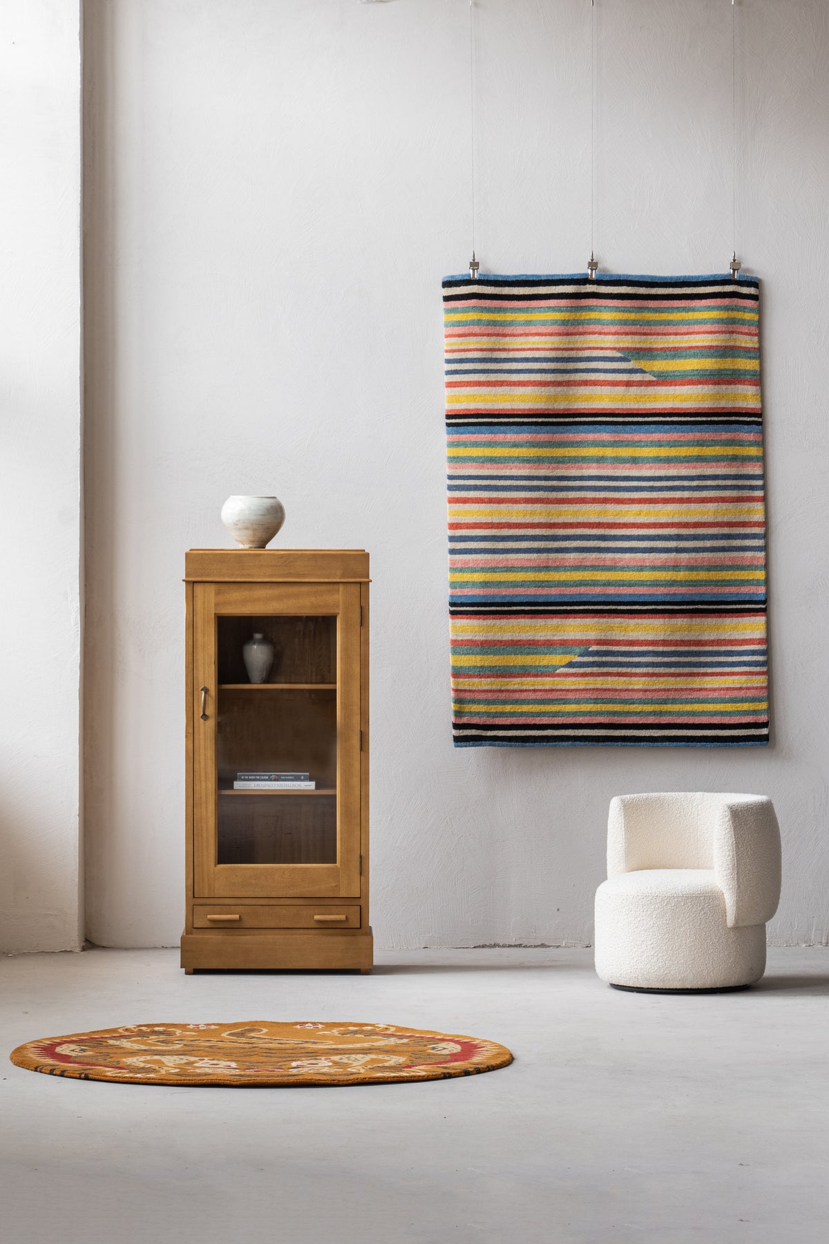 Handmade Wool Tibetan Rug with Traditional Pangden Pattern