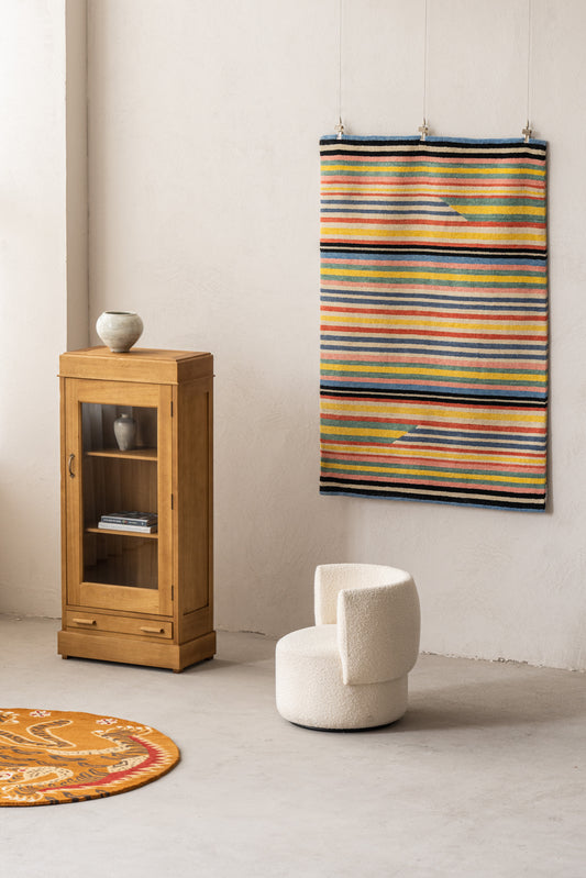 Handmade Wool Tibetan Rug with Traditional Pangden Pattern