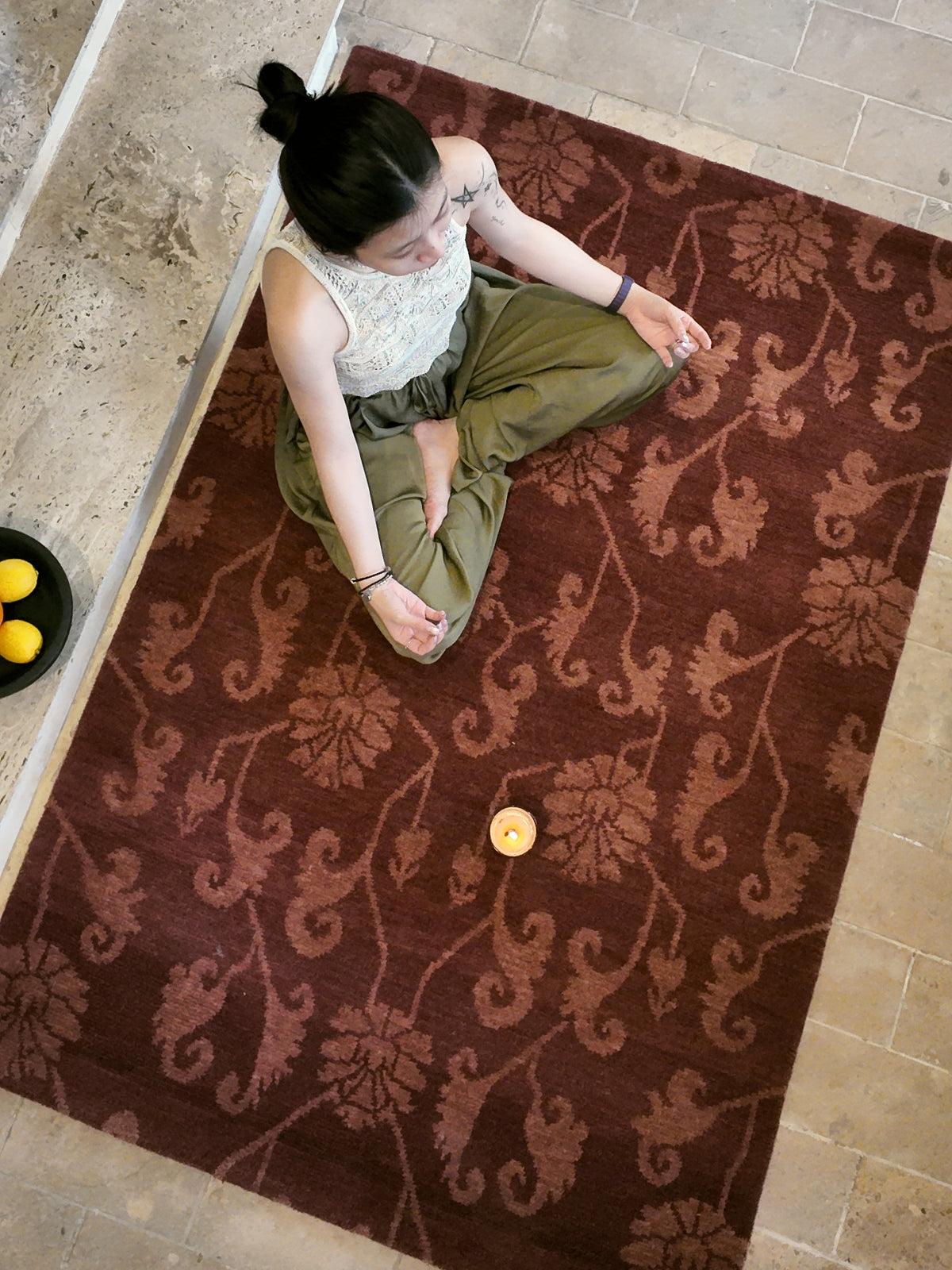 Handwoven Wool Tibetan Rug