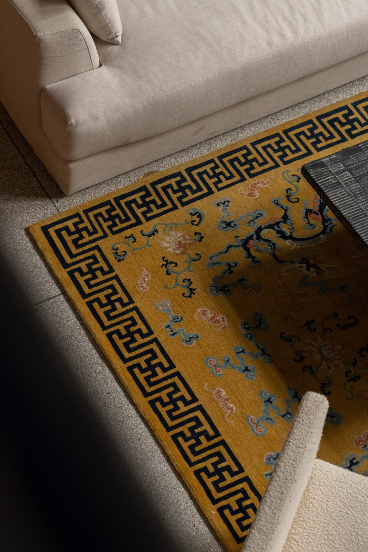 Handwoven Wool Kang Rug – Imperial Nine Dragon Bat & Wan Symbol Motif, Forbidden City Series