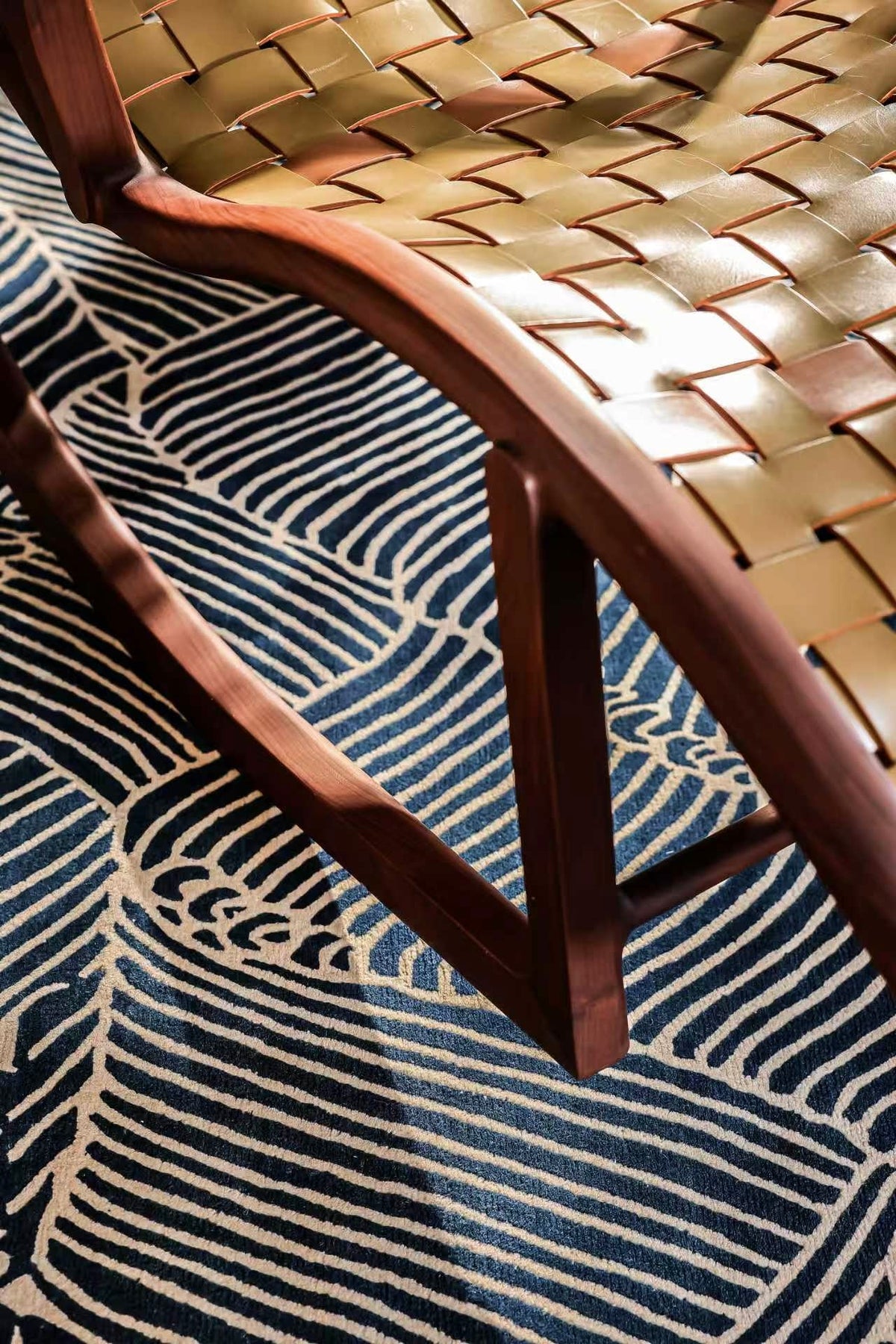 Handmade Wool Tibetan Rug with Mountain and River Pattern