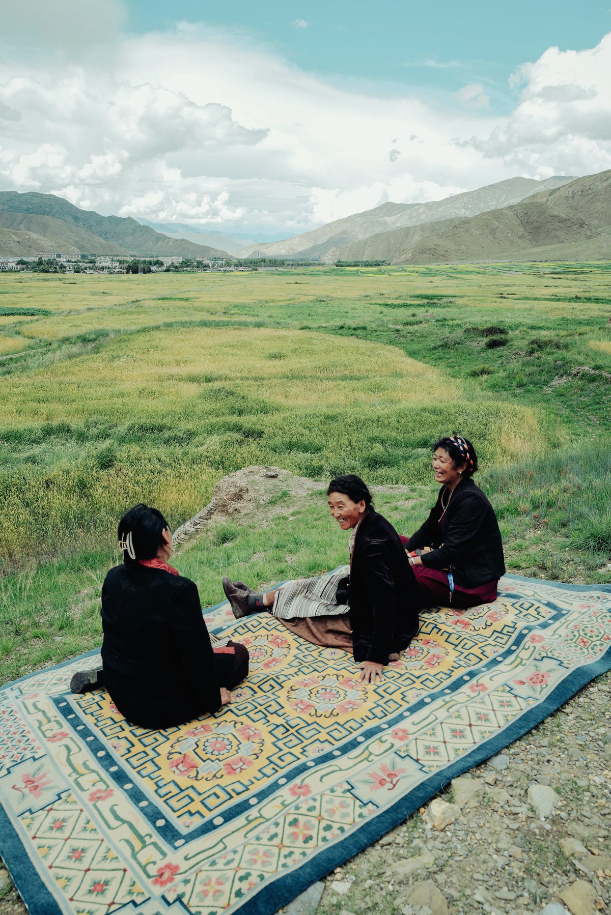 Handwoven Wool Tibetan Rug