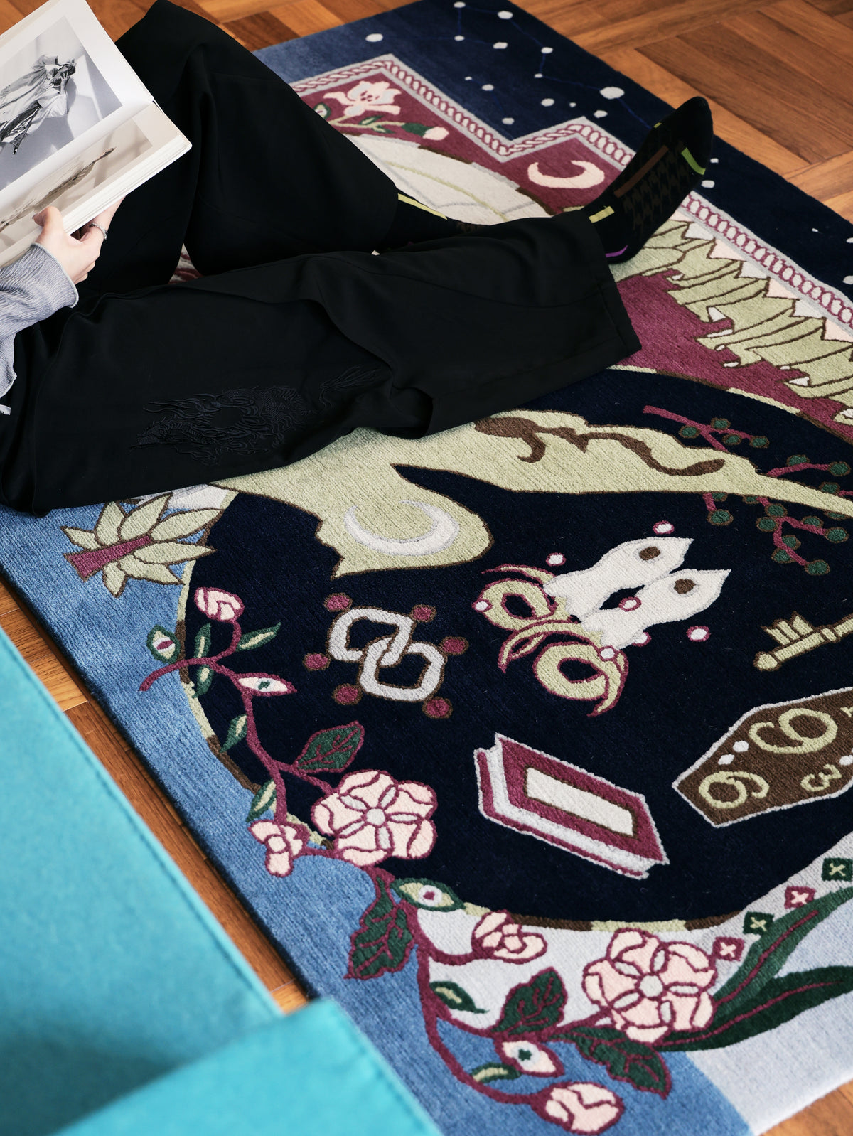 Handwoven Wool Tibetan Rug