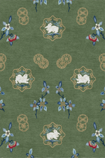 Handwoven Wool Tibetan Rug – Jade Rabbit & Moon Osmanthus Qing Dynasty Embroidery Inspired Motif