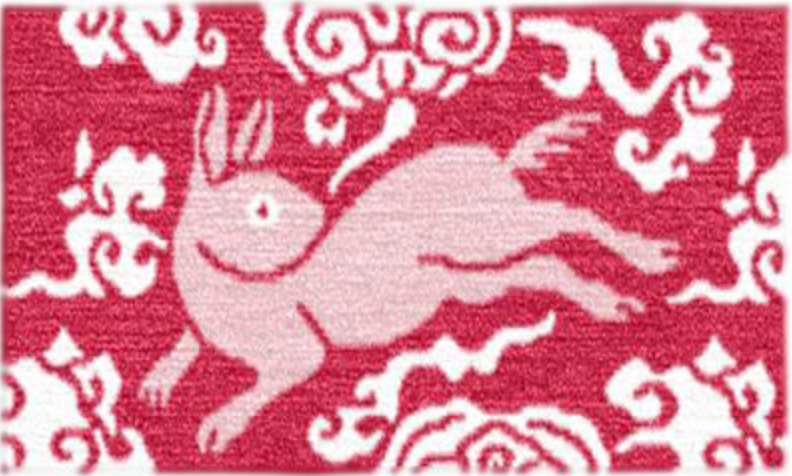 Handmade Wool Tibetan Coaster with Galloping Rabbit and Auspicious Cloud Pattern