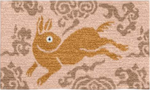 Handmade Wool Tibetan Coaster with Galloping Rabbit and Auspicious Cloud Pattern