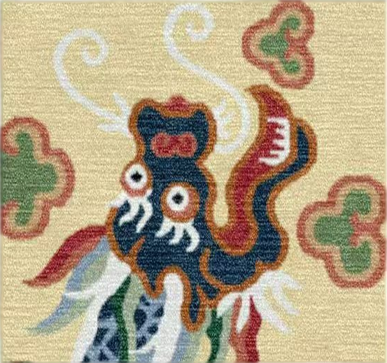 Handwoven Wool Tibetan Rug - Lu Dragon Amid Auspicious Clouds Motif
