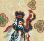 Handwoven Wool Tibetan Rug - Lu Dragon Amid Auspicious Clouds Motif