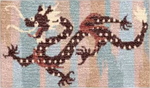 Handwoven Wool Tibetan Rug Coaster - Auspicious Dragon Tea Talisman Motif