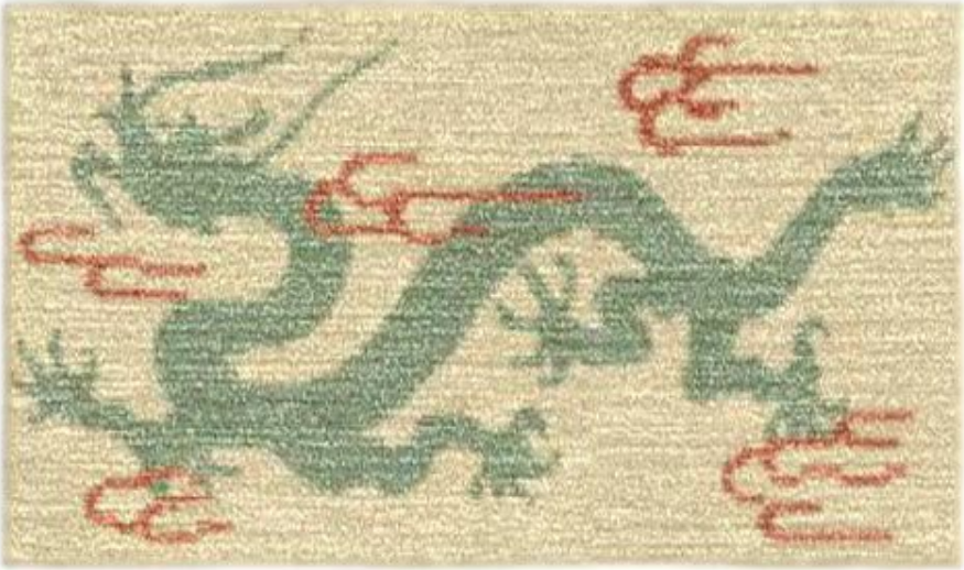 Handwoven Wool Tibetan Rug Coaster - Auspicious Dragon Tea Talisman Motif
