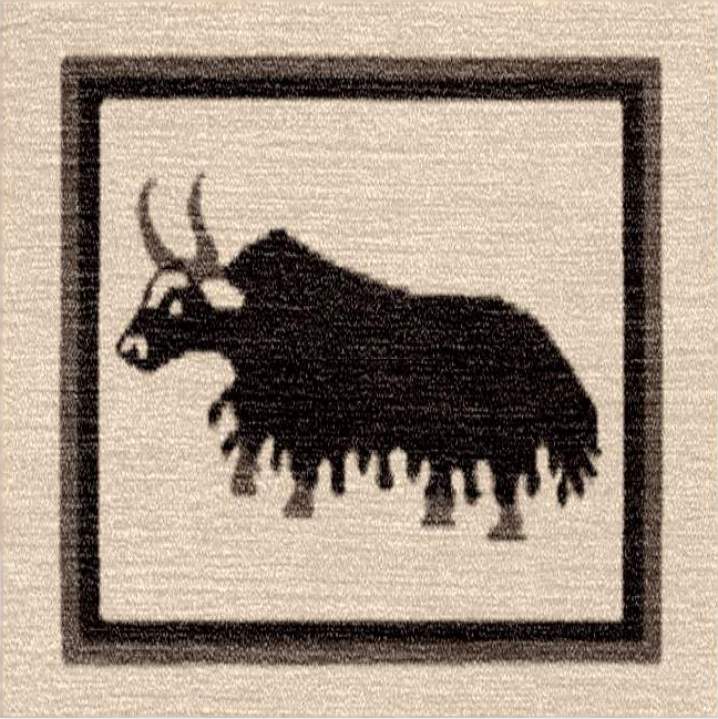 Handwoven Wool Tibetan Rug – Highland Yak Motif