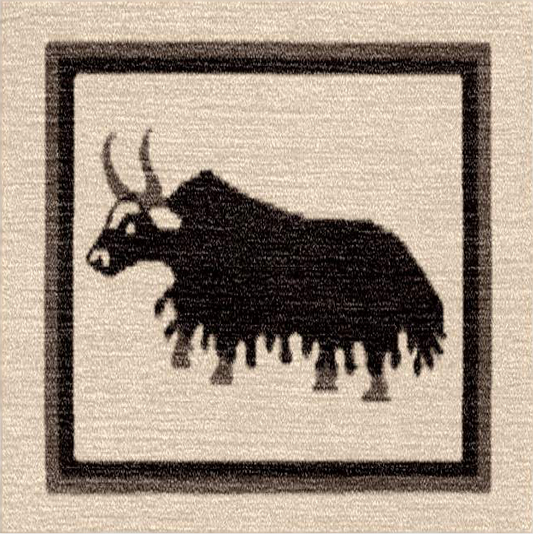 Handwoven Wool Tibetan Rug – Highland Yak Motif