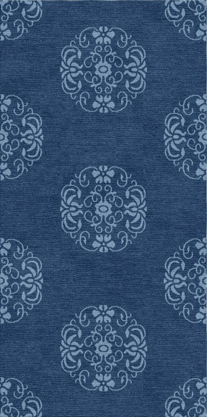 Handmade Wool Tibetan Rug with Ornate Splendid Brocade Pattern