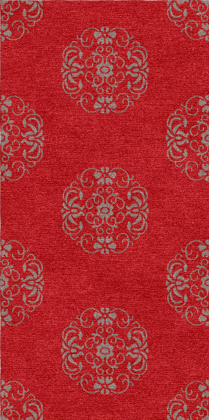 Handmade Wool Tibetan Rug with Ornate Splendid Brocade Pattern