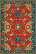 Handmade Wool Tibetan Rug with Traditional Lotus Pattern