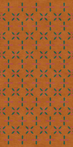 Handmade Wool Tibetan Rug with Abstract Cross Lotus Pattern