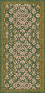 Handmade Wool Tibetan Rug with Abstract Cross Lotus Pattern