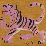 Hand‑Woven Tibetan Wool Rug, Tiger Motif