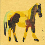 Hand‑Woven Tibetan Wool Rug, Galloping Horse Motif