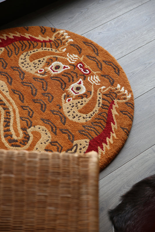 Handwoven Wool Tibetan Rug
