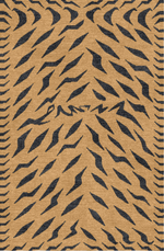 Handwoven wool carpet with tiger pattern