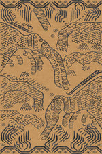 Handwoven wool carpet with tiger pattern