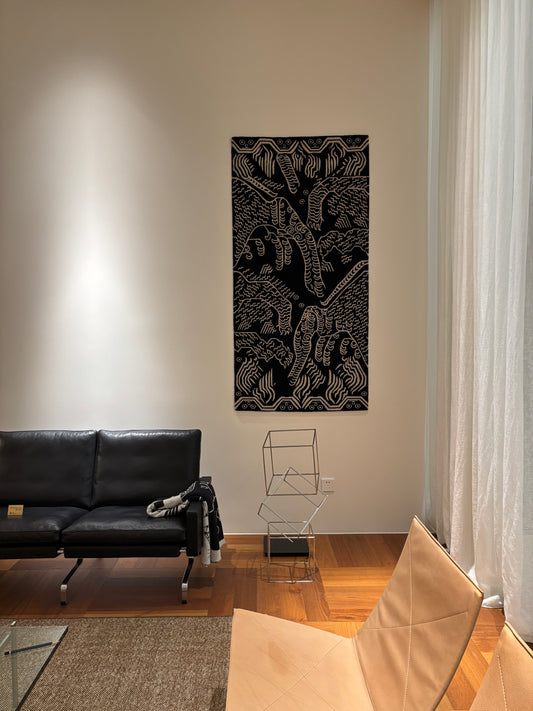 Handmade Wool Tibetan Rug with Tiger Skin Pattern