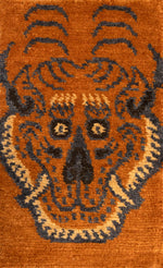 Handmade Wool Tibetan Coaster with Tiger Tea Talisman Pattern