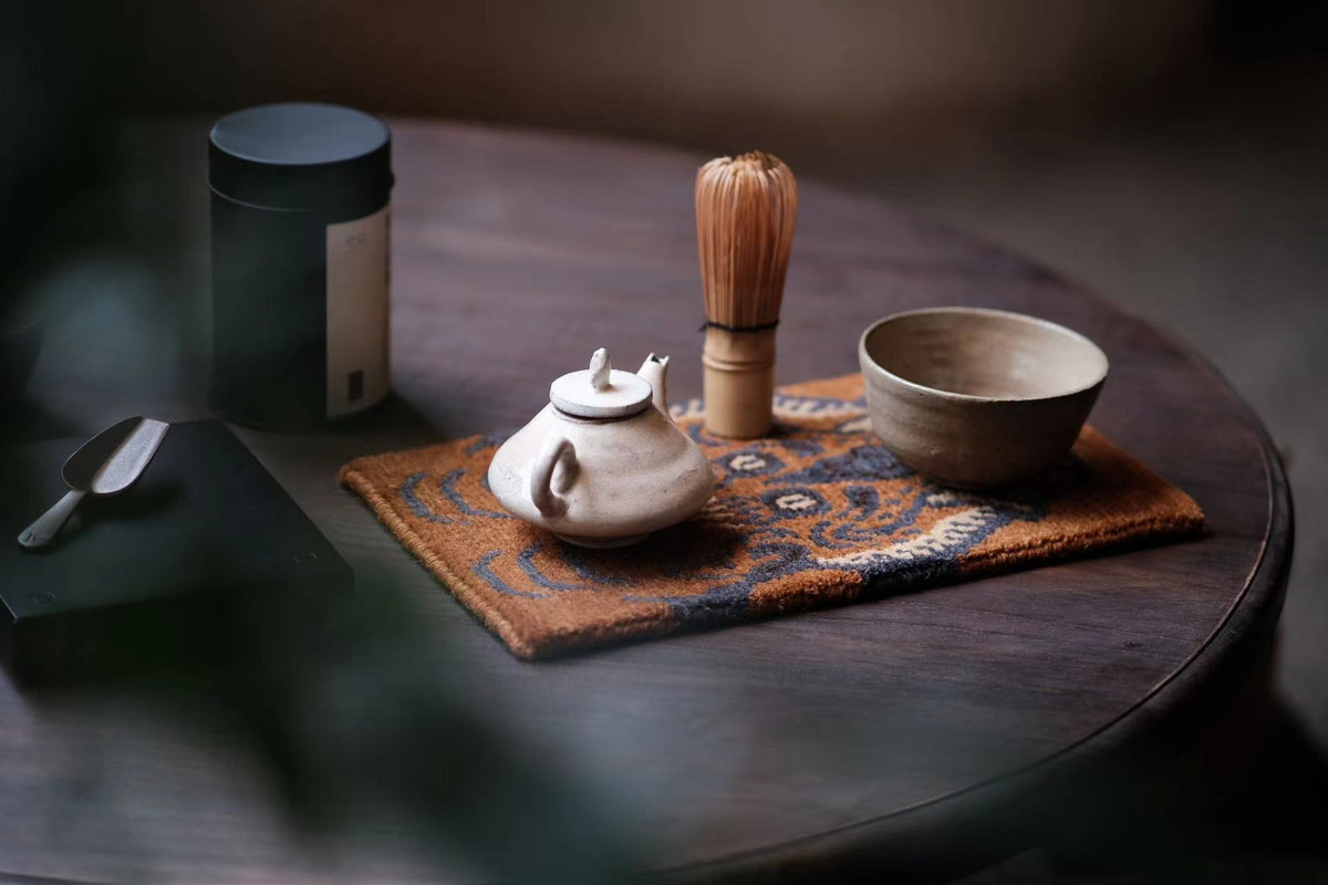 Handmade Wool Tibetan Coaster with Tiger Tea Talisman Pattern