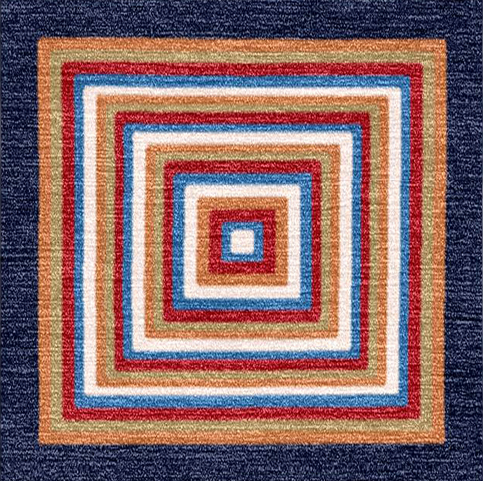Handwoven Wool Tibetan Rug - Lungta Five-Coloured Prayer Flags Motif