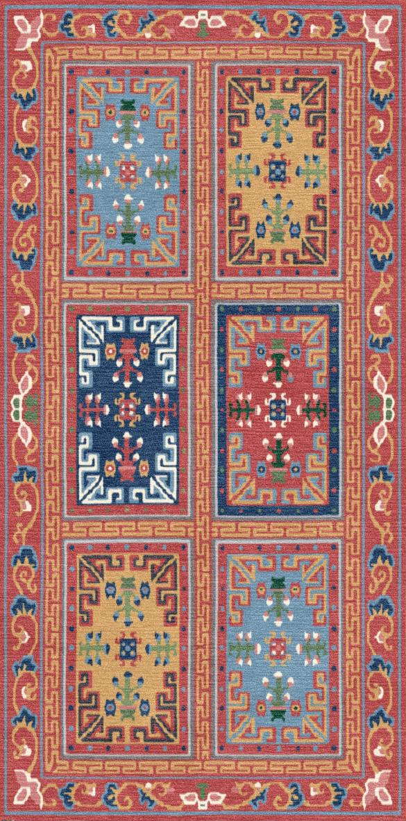 Handwoven Wool Tibetan Rug - Tibetan cabinet