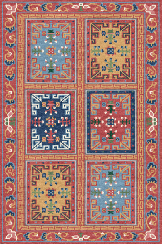 Handwoven Wool Tibetan Rug - Tibetan cabinet
