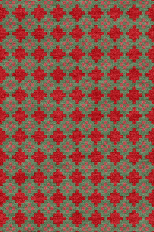 Handwoven Wool Tibetan Rug