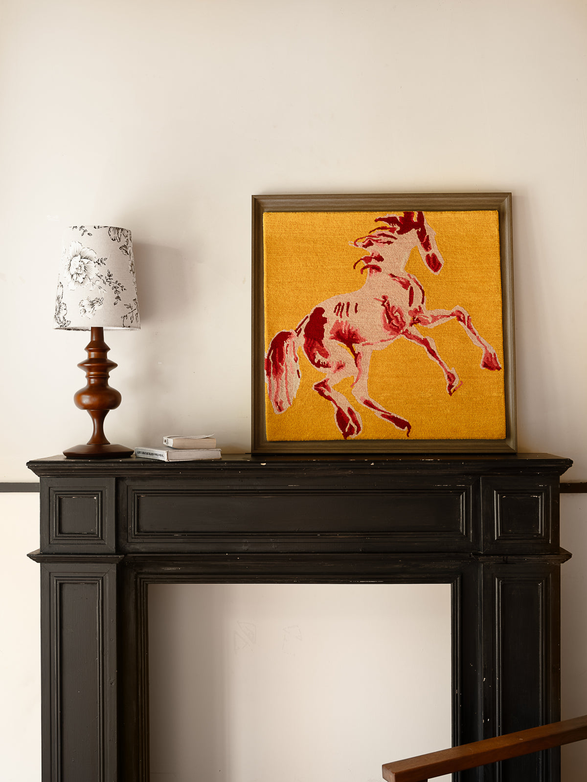 Hand‑Woven Tibetan Wool Rug, Galloping Horse Motif