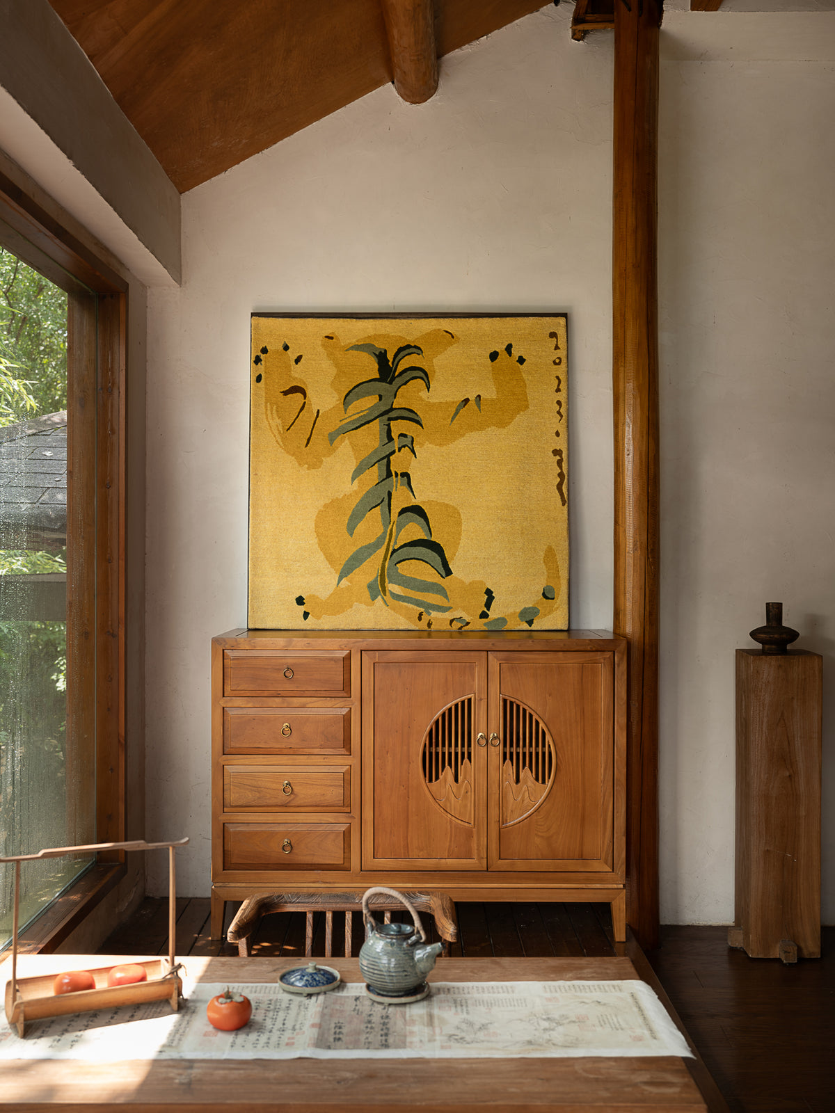 Hand‑Woven Tibetan Wool Rug, Tiger Motif